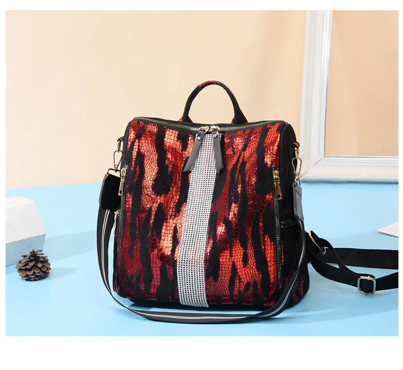 Женский рюкзак с принтом животных, школьные сумки для девочек-подростков, винтажный рюкзак с бриллиантами, Большой Вместительный рюкзак для путешествий XA445H
