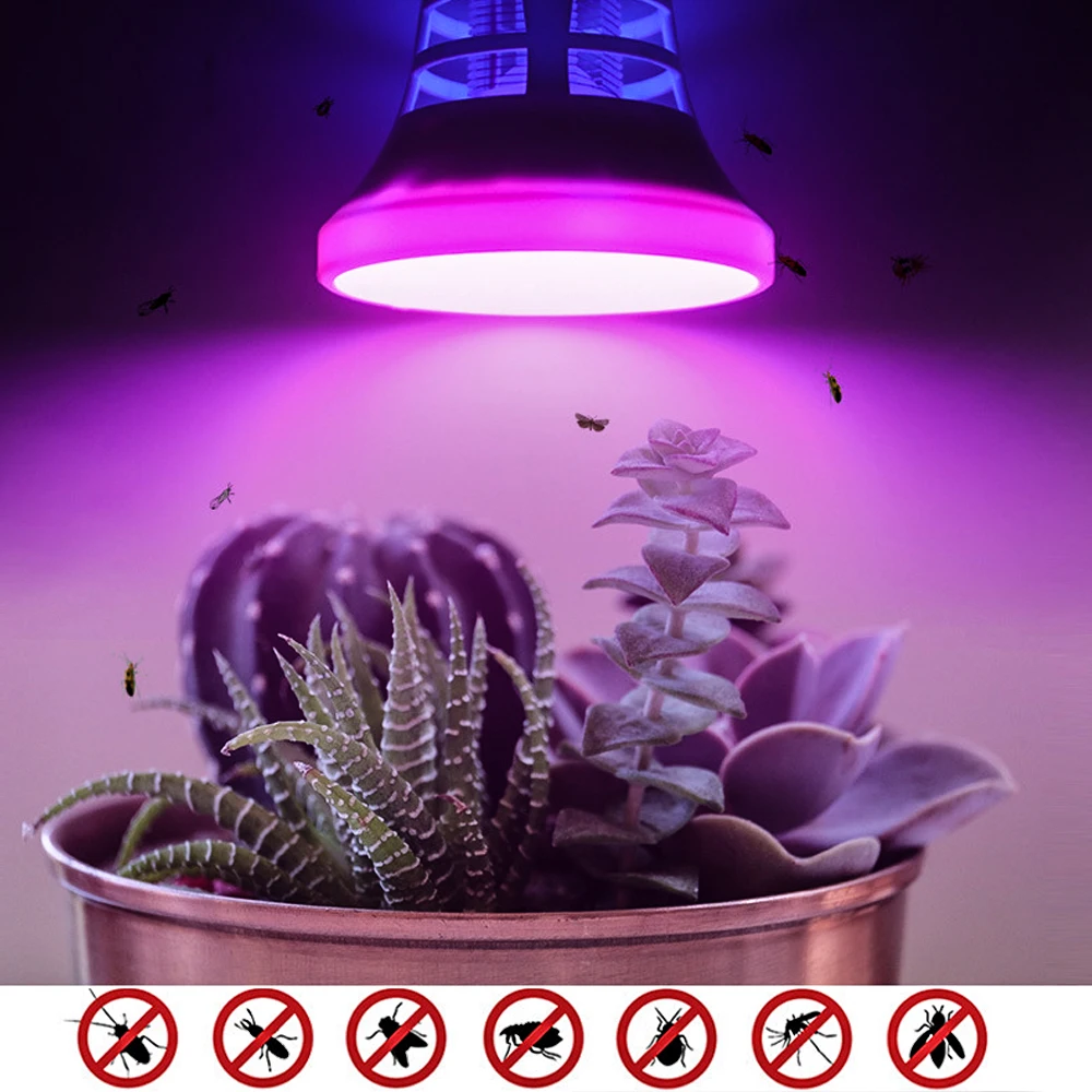 1 шт. 2 в 1 светодиодный лампы противомоскитная лампа USB светодиодный роста растений от Насекомых ловушка лампы E27 110 V мухобойка светодиодный внутренняя фитолампа