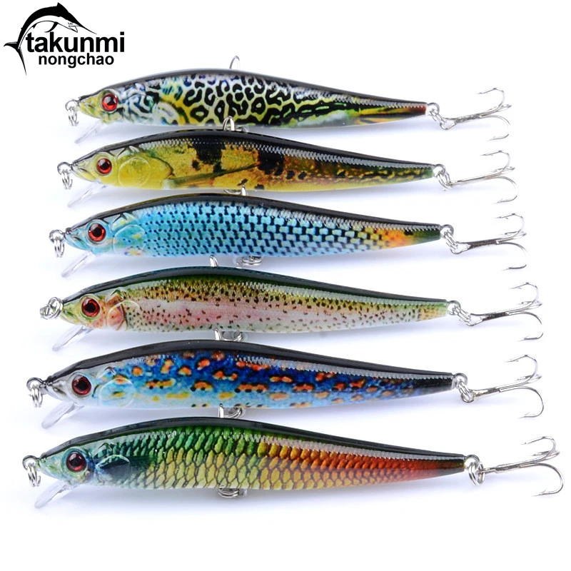 

1PCS Lure 6 Colors Coloured Drawing Pattern Hard Bait 10cm / 10g Bionic Fishing Gear Bait Fishing Lure Fishing Gear LD-25