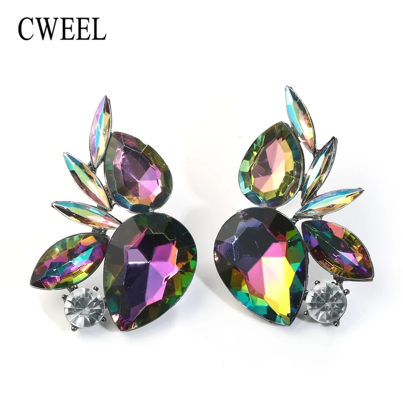 CWEEL Fashion Bohemia Drop Earring Geometric Imitation Crystal Brincos Earrings For Women Wedding Gift Party Earings