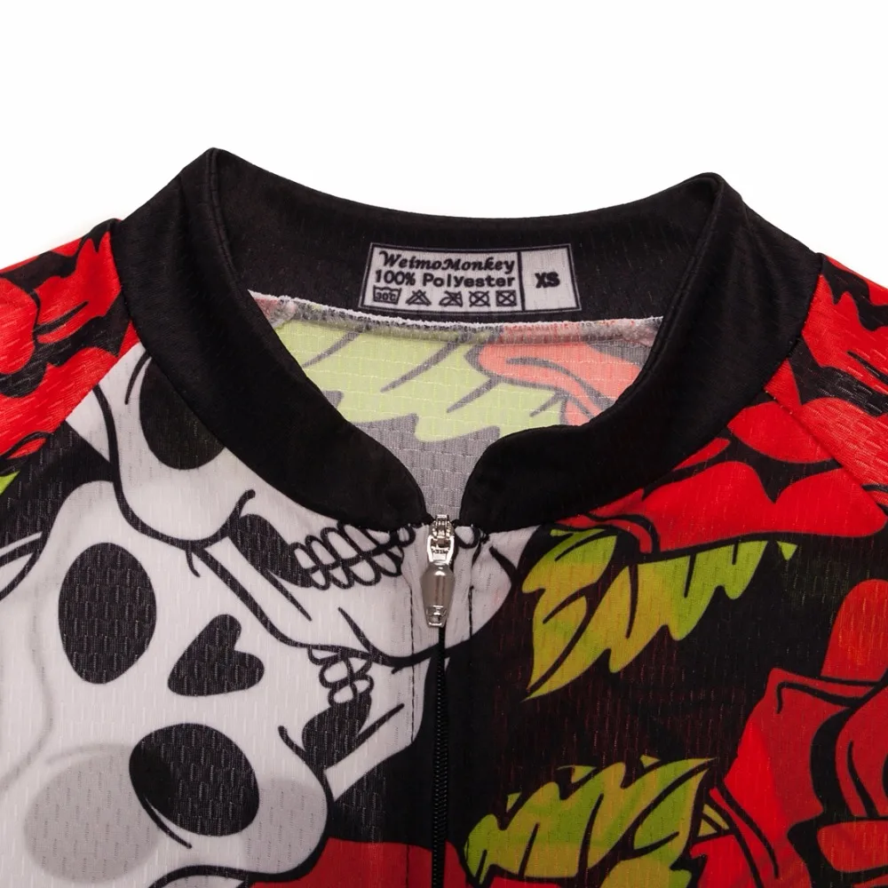2018 Ciclismo Jersey mujer Jersey Mtb bicicleta de montaña camisa roja transpirable Ropa de Ciclismo Ropa Ciclismo deportes top cráneo verano azul