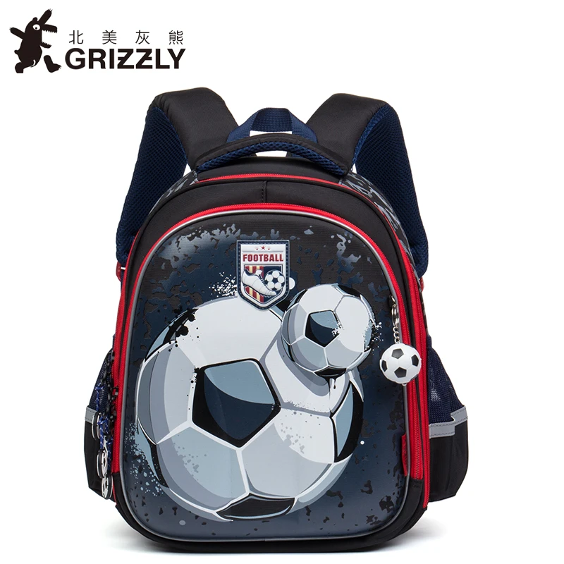 

GRIZZLY Kids Cartoon Bags Children Schoolbags for Boys Orthopedic Waterproof Backpacks Primary School Bags for Grade 1-5