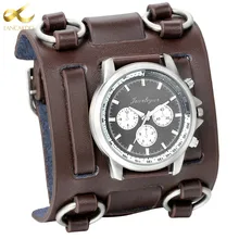 Lancardo Punky Retro Taquímetro Correa Ancha Relojes Hombres Punk Reloj de Cuero Reloj de Pulsera de Cuarzo Reloj de pulsera Para Hombres Mujeres Regalos
