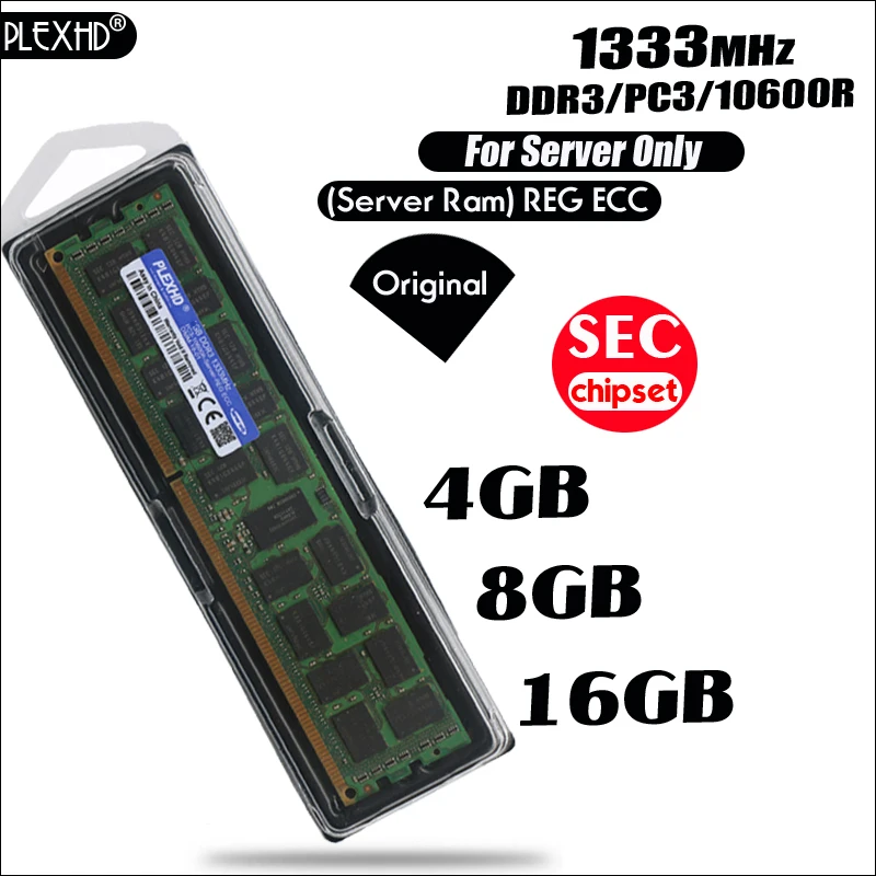 PLEXHD 4 ГБ 8 ГБ 16 ГБ PC3 10600R DDR3 1333 МГц 4G 8G 16G 2Rx4 REG ECC Высококачественная Серверная Память ram для samsung сервер SEC чипсет