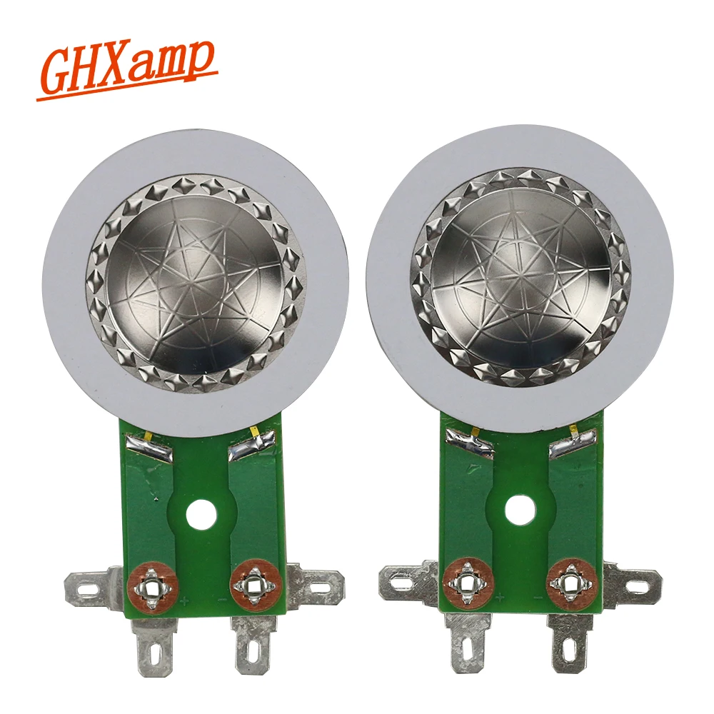 

GHXAMP 2PCS 25.5mm Voice Coil Horn Tweeter Diaphragm Titanium Film Copper Clad Aluminum Round 25.4MM Speaker Repair Short Frame