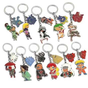

Hot Anime Naruto Keychain Kyuubi Kitsune Key Chains Nine-tailed Fox Beasts Key Ring Holder Chaveiro Figure Cartoon Jewelry