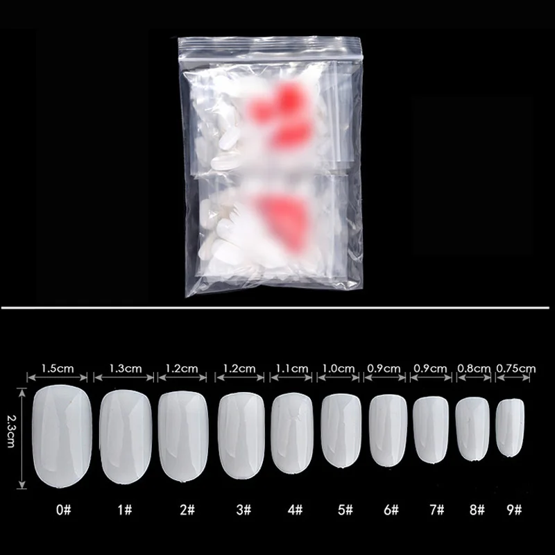 

600x Oval Ladies Ballerina Nail Tips Full Nails Coffin Shape Acrylic UV Gel Nail