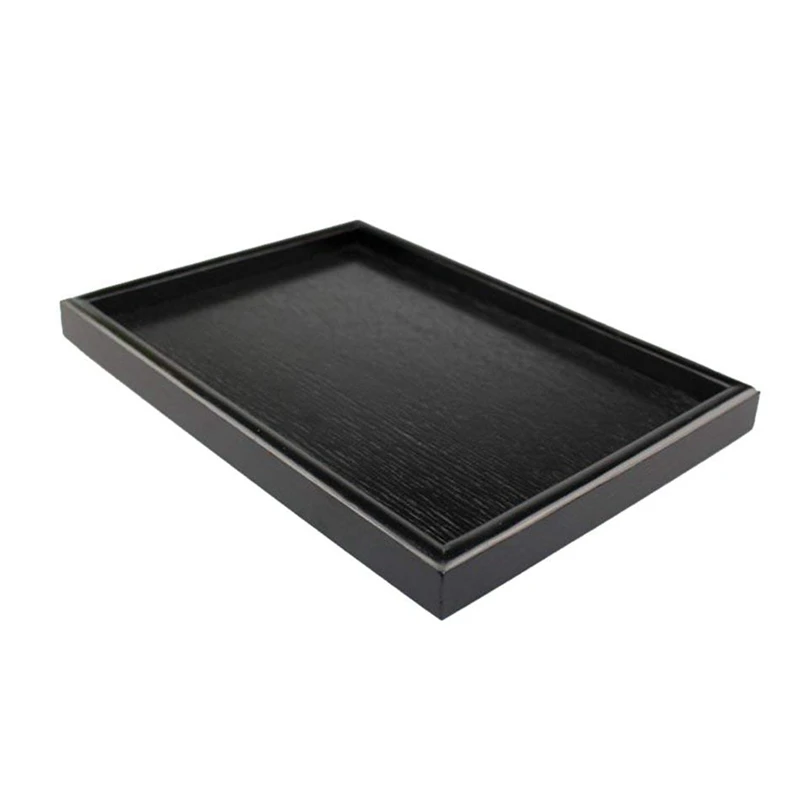 ABLA деревянный поднос чайные блюда Тарелка-черный, 25x18x2cm