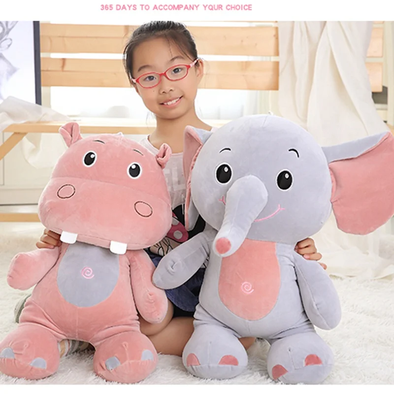 Супер мягкий слон, бегемот, носорог, плюшевая игрушка, милый Бегемот, мультяшная плюшевая кукла, детская подушка, игрушки для детей, подарок на день рождения