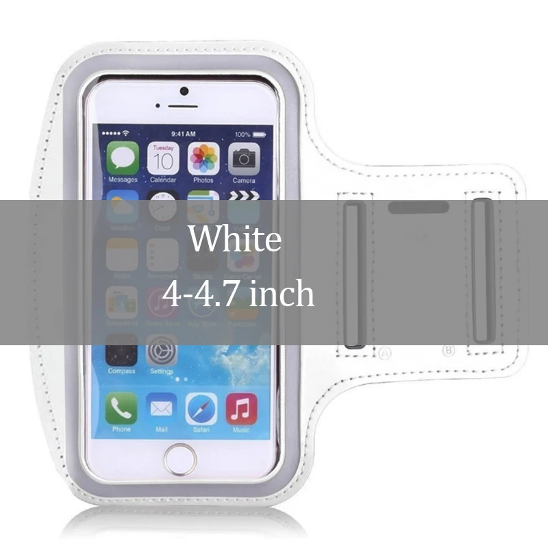 Наручный чехол для телефона 4 ''4,5'' 4,7 ''5'' 5,5 ''дюймовый спортивный держатель телефона чехол для iphone huawei samsung Xiaomi сумка для телефона - Цвет: White 1