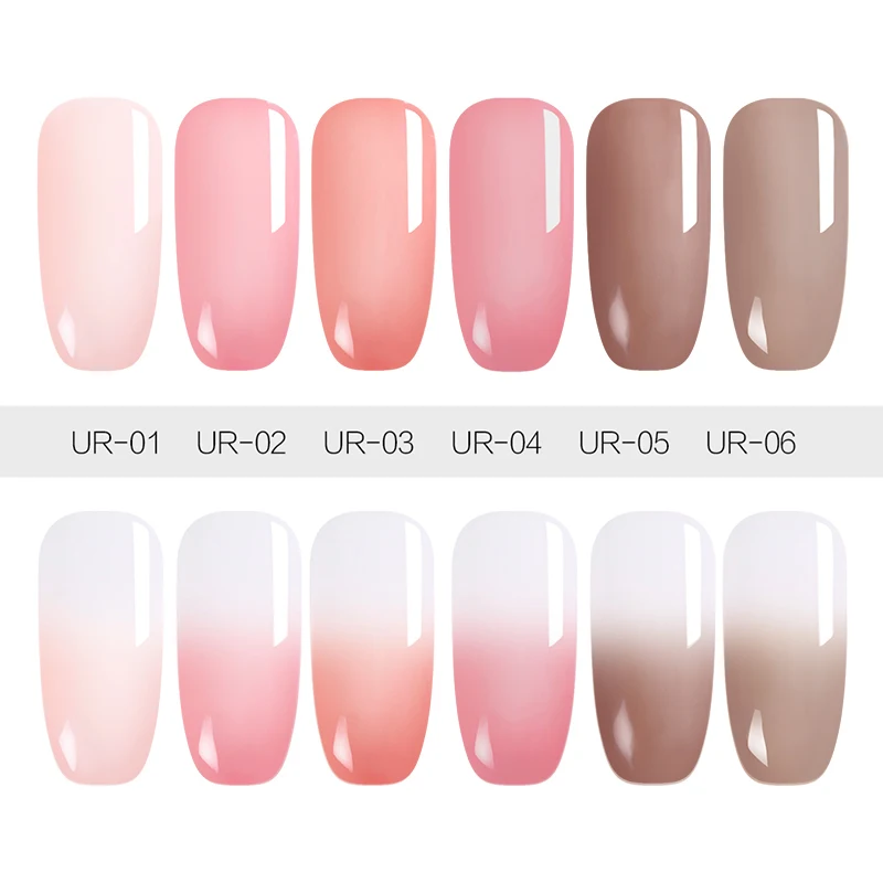 UR SUGAR Translucent Pink Gel Nail Polish Semi-Permanent Soak Off UV Jelly Gel 7.5ml Nail Art Varnish image 2