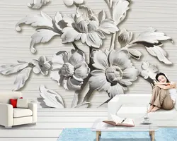Beibehang обои для стен 3 d стерео рельеф цветок современный ТВ обои настроить любой размер 3D фото настенная Фреска