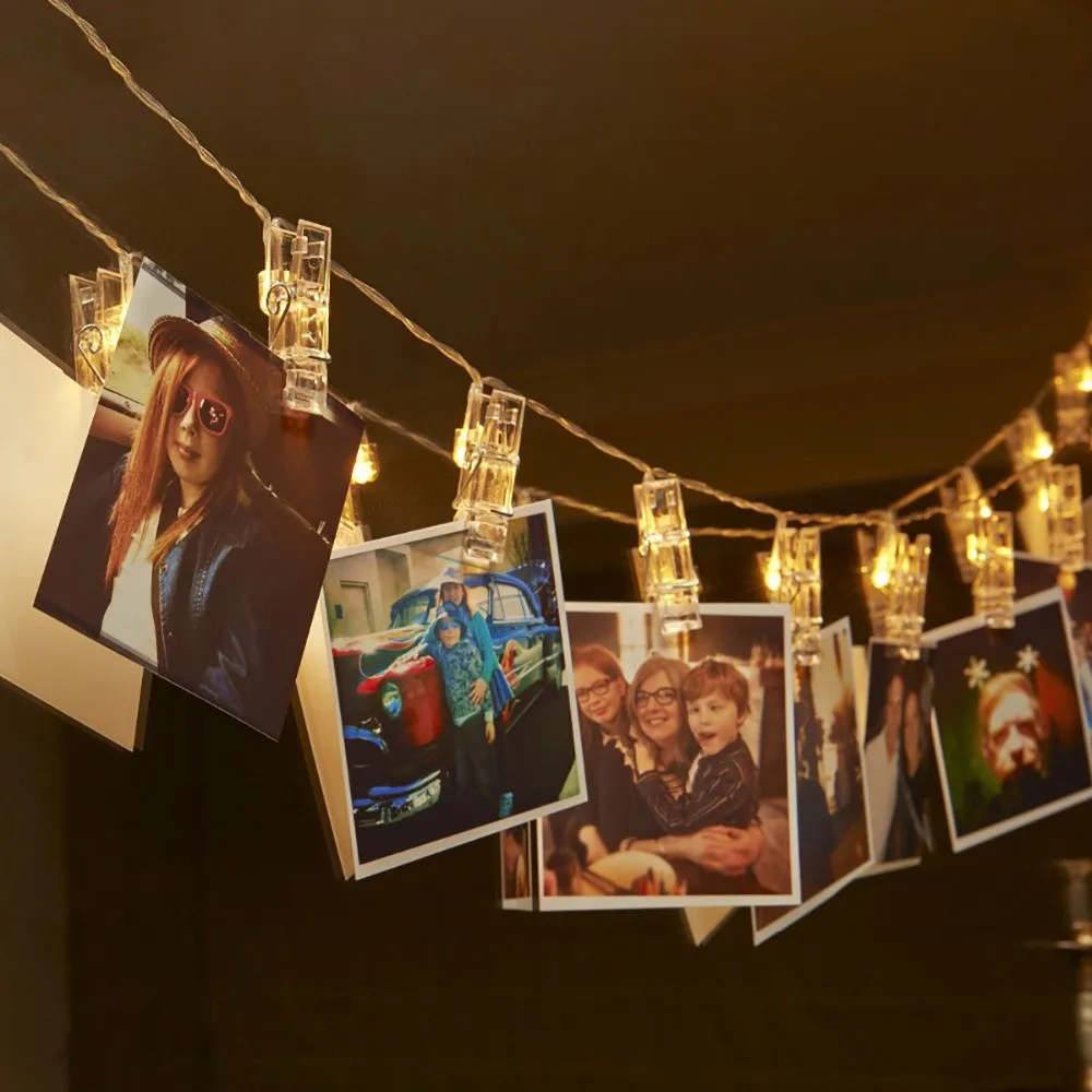 

1.2M 10 LED Warm White Photo Clip String Light Valentines Day Decor Fairy Multicolor Light Christmas Wedding Party Decoration