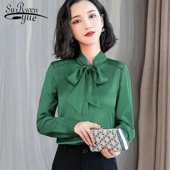 

new spring 2019 women shirts chiffon female silk fashion womens tops and blouses long-sleeved blouse plus size feminine 1794 50