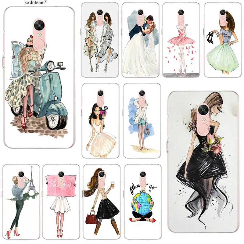 Luxury Fashion Travel Girl Shopping Soft Mobile Phone Cases for Xiaomi Redmi Mi Note 4X 2 3 3S 4A 5 6 5S 5X 5A 6X Pro Plus | Мобильные