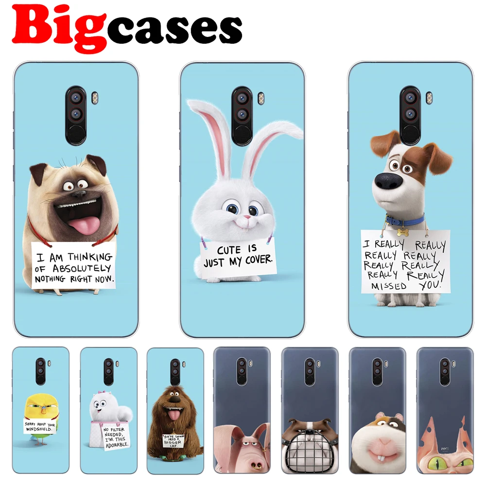 For Xiaomi Pocophone F1 Case Cover 6.18&quot Soft TPU Silicone Capa Poco Fundas Cute Pet Cat Dog Animals Phone Shell |