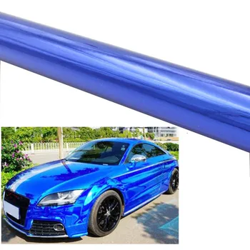 

3meters blue car chrome film mirror vinyl film foil sticker wrap vinyl covering film motorcycle car body sticker auto Decoration