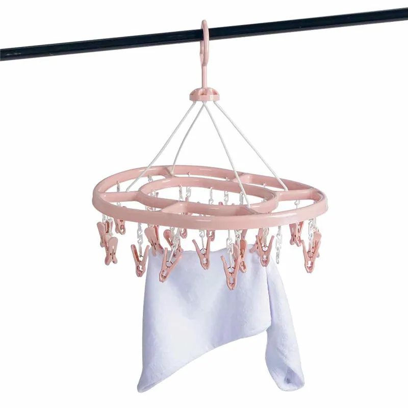Portable Clamps Clothes Hanger Drying Racks Multifunctional Socks Underwear Clip Folding Drying