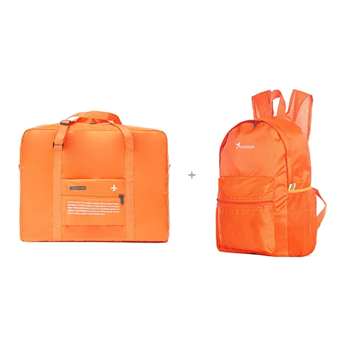 Водонепроницаемые складные дорожные сумки, сумка для одежды, портативная мужская сумка для ноутбука, вместительная сумка для багажа, чемодана, органайзер, аксессуары - Цвет: 2Pcs Orange