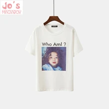 Негабаритная Корейская Футболка женская Ulzzang Повседневная футболка с коротким рукавом женская футболка модные свитера футболка