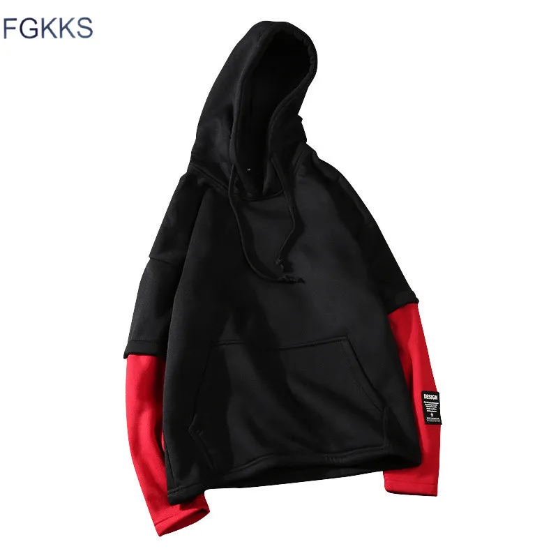 

FGKKS Fashion Men's Hoodies Sweatshirts Autumn New Men Casual Letter Printing 2019 Male Hoodies Clothing Top Asian Size