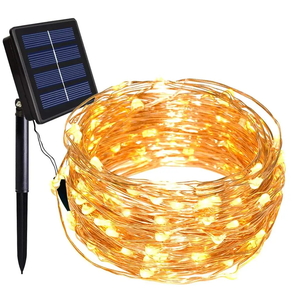 LED Solar Power Copper Wire Light Fairy String Light Indoor Outdoor Waterproof
