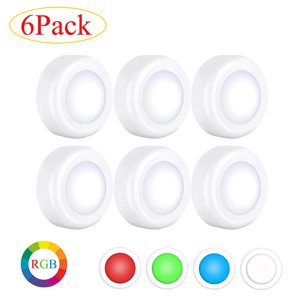 Best Wireless Dimmable Touch Sensor LED Under Kitchen Cabinets lights LED Puck Lights For Close Wardrobe Stair Hallway Night lamp