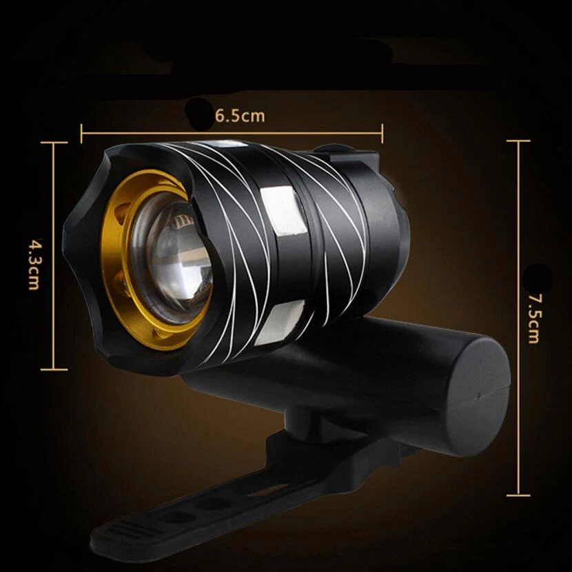 Excellent bicycle light Bike headlights T6 night riding light flashlight mountain bike USB rechargeable headlight glare F1232YQ 1