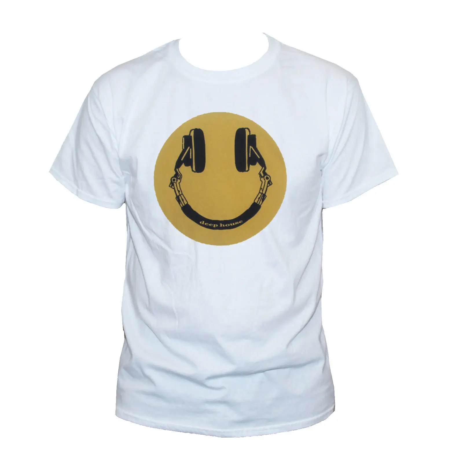 

Deep House Music T SHIRT Techno Smiley Face Retro Graphic Printed Cool Tee