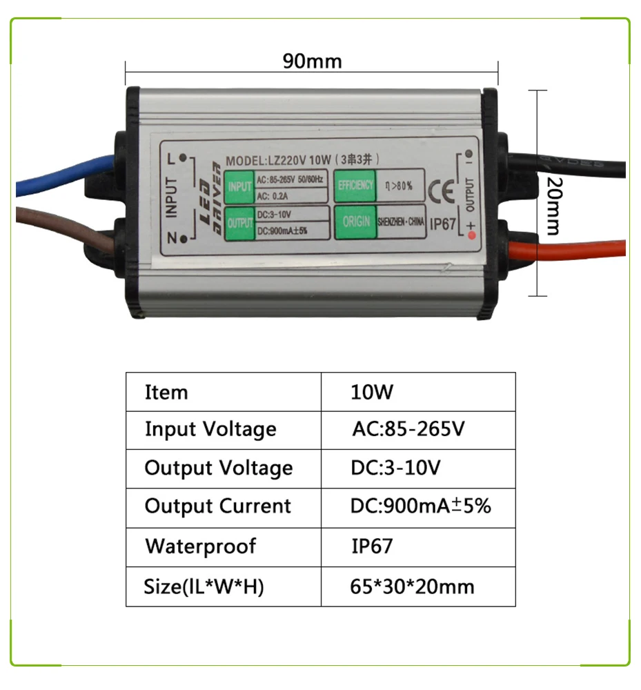 Блок питания Источник питания светодиодный драйвер переменного/постоянного тока 10 Вт 20 Вт 30 Вт 50 Вт IP67 водонепроницаемый адаптер для светодиодной лампы трансформирующийся 220 В для светодиодной ленты светильник