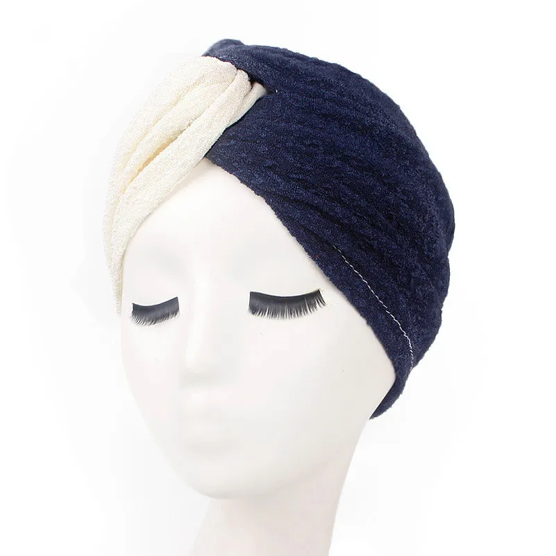 Модные Женские Двухцветные хиджабы шляпы эластичная ткань голова Кепка шапка женские аксессуары для волос мусульманский шарф шапка - Цвет: style1