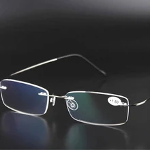 Ультра легкий шлем для Титан очки для чтения Для женщин Для мужчин без оправы пресбиопические очки для чтения диоптрий 1,0 1,5 2,0 2,5 3,0 3,5