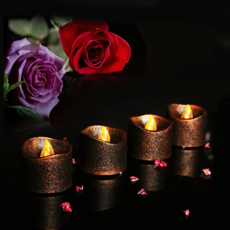 

Hot 12/24pcs Christmas New Year Candles Battery Powered Led Tea Lights Tea Lights Fake Led Candle Christmas ornaments