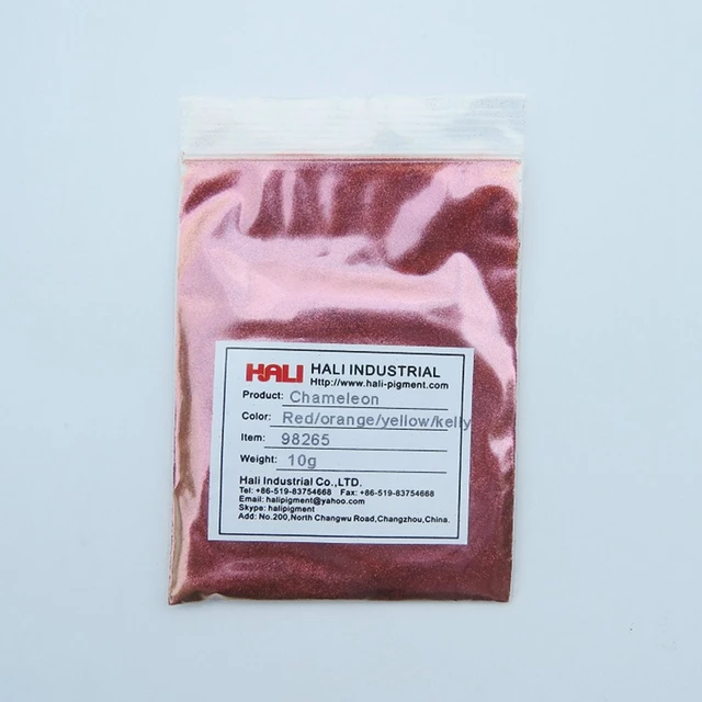 Chameleon powder color changing mica pigment item:98265 1lot=10gram color: red/orange/yellow/kelly 2