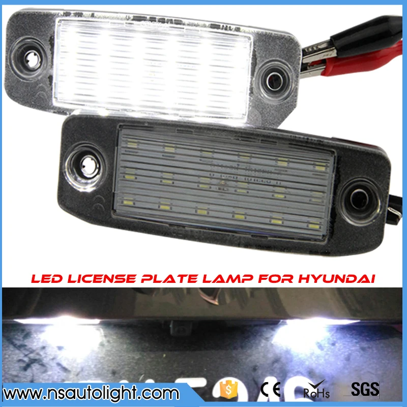 2pcs high quality error free led license plate lamp for Hyundai 12V car
