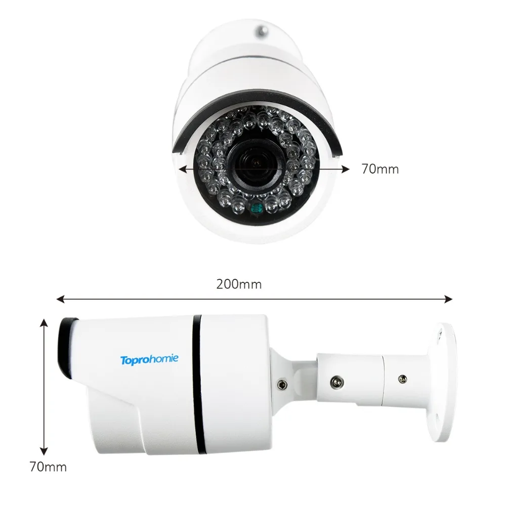 TOPROHOIME H.265 + 8CH 5MP POE NVR CCTV система 2MP 1080P безопасности открытый аудио запись звука IP