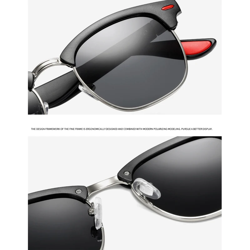 Classic Men Polarized Sunglasses With gift case Luxury Semi Rimless Sun Glasses Women Male Driving Goggles UV400 Gafas De Sol