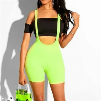 

Summer Women Sling Playsuit High Waist Loose Short Casual Basic Small Fresh Orange Jumpsuit Backless Ladies Sleeveless Rompers