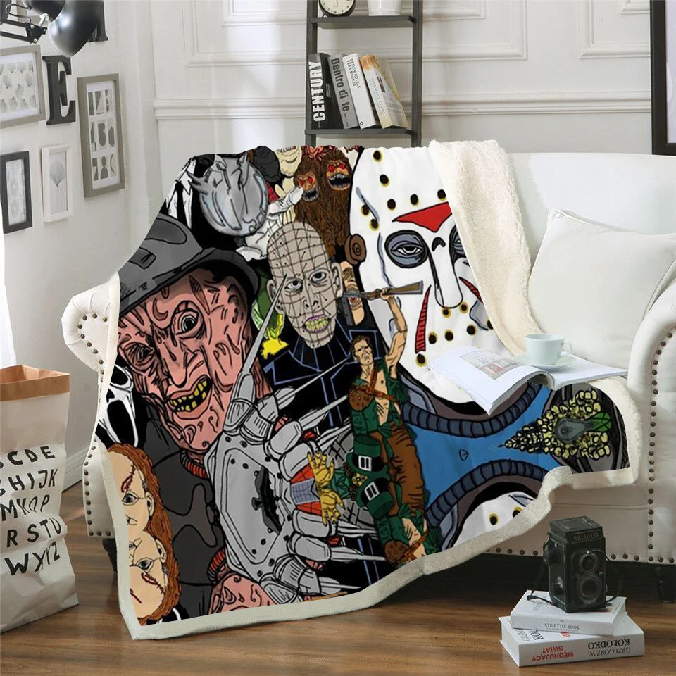 

Shoot Face 3D Printed Sherpa Blanket Couch Quilt Cover Travel Child Bedding Outlet Velvet Plush Throw Fleece Blanket Bedspread