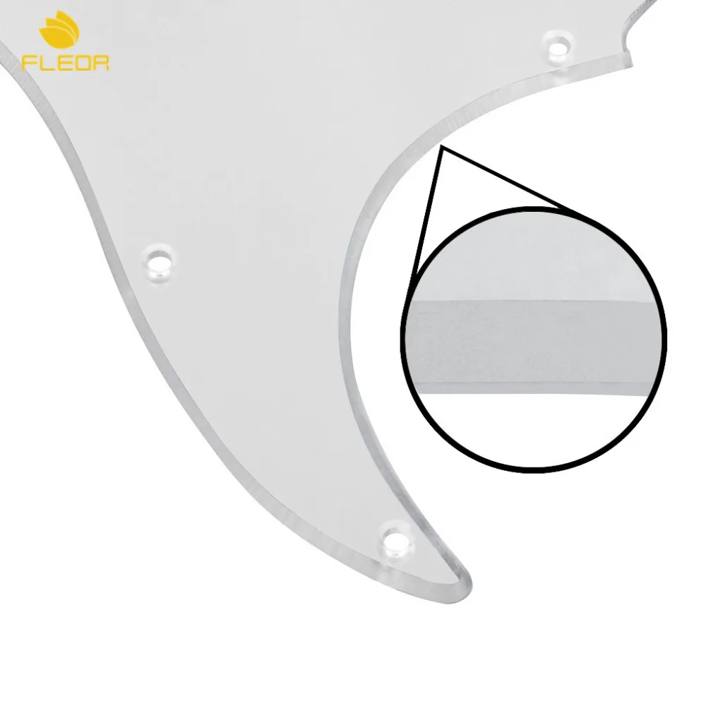 FLEOR Silver Mirror Electric Guitar Pickguard SSS 11 Holes& Back Plate& Screws for Mexico/USA Modern Strat Guitar Accessories