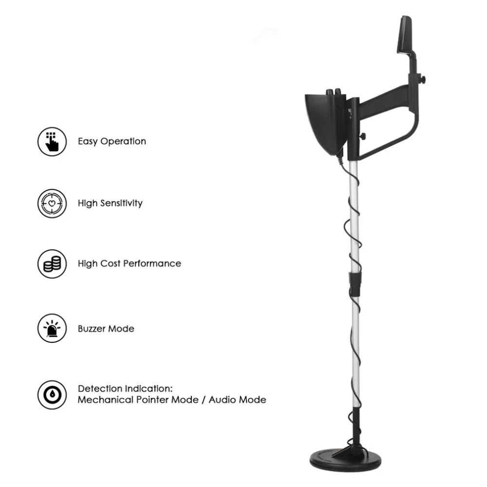 

MD4030 Portable Light weight Underground Metal Detector Length Adjustable Gold Treasure Metal Finder Hunter Under Shallow Water