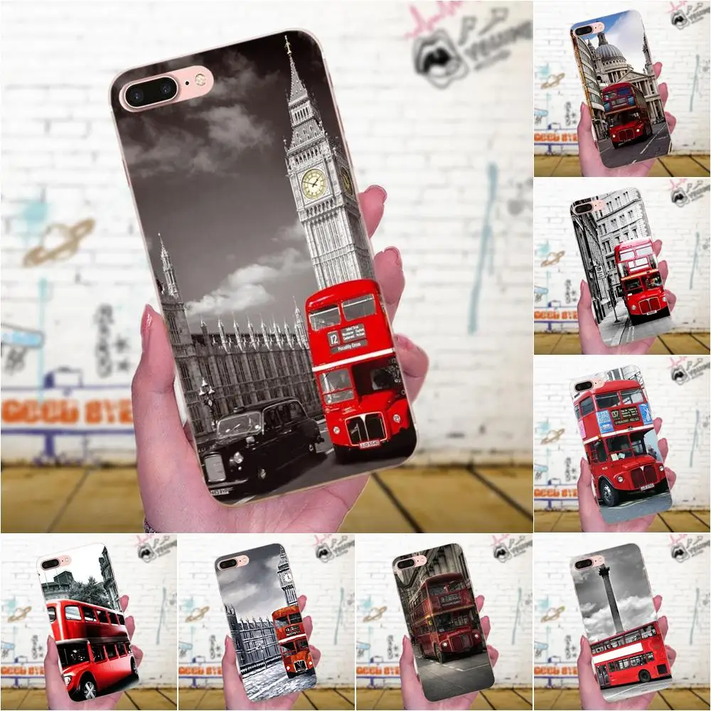 Стиль Лондонский автобус Англия Винтаж Британский для Huawei Honor 4C 5A 5C 5X 6 6C 6A 6X 7 7X 8 9 V8