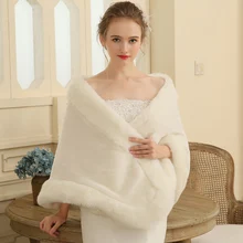 Модная теплая шаль накидка с покрытием из искусственного меха, палантин, свадебное платье для невесты, аксессуары для подружек невесты, Женская осенне-зимняя накидка ручной работы