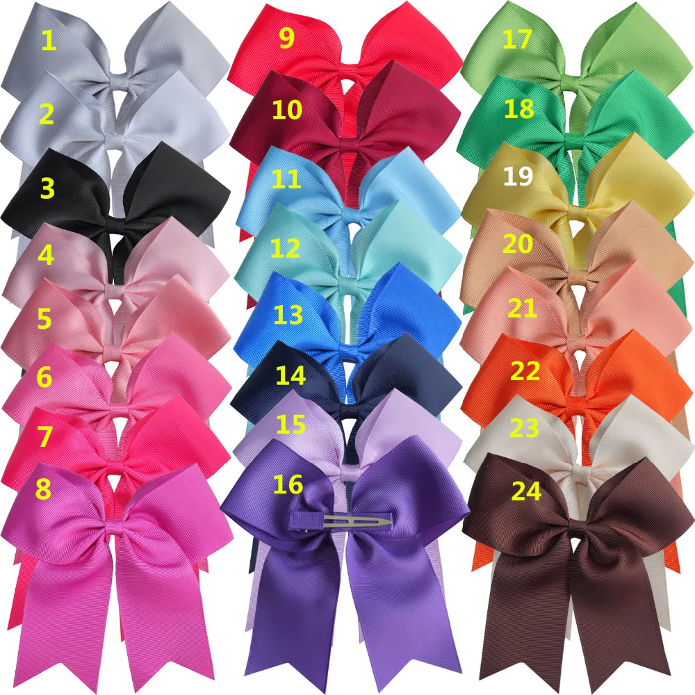 24pcs Baby Girl Kid Hair Clips Bow Bands Hairpin Alligator Ribbon Grosgrain 3.5/"