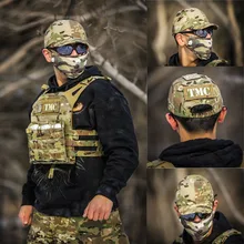 MC тактический бейсболка 50/50 p/c Мультикам Охота бейсболка Открытый camo бейсболка с петлей на верхней и обратно для значки