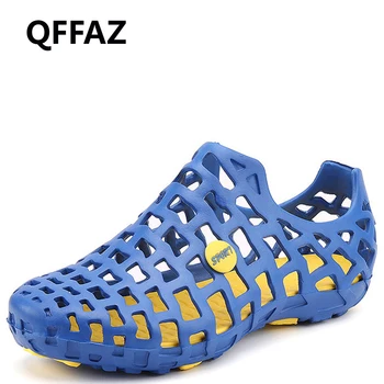 

QFFAZ Men spring summer 2019 Men Sandals Breathable light slippers outdoor flats Beach mens Shoes Leisure Casual Walking Shoes