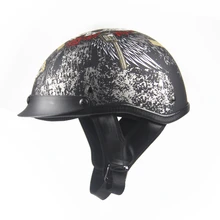 Cascos vintage de calavera para motocicleta, cascos Retro de media cara, cascos para Moto, Casco para motocicleta, Casco para montar en patinete