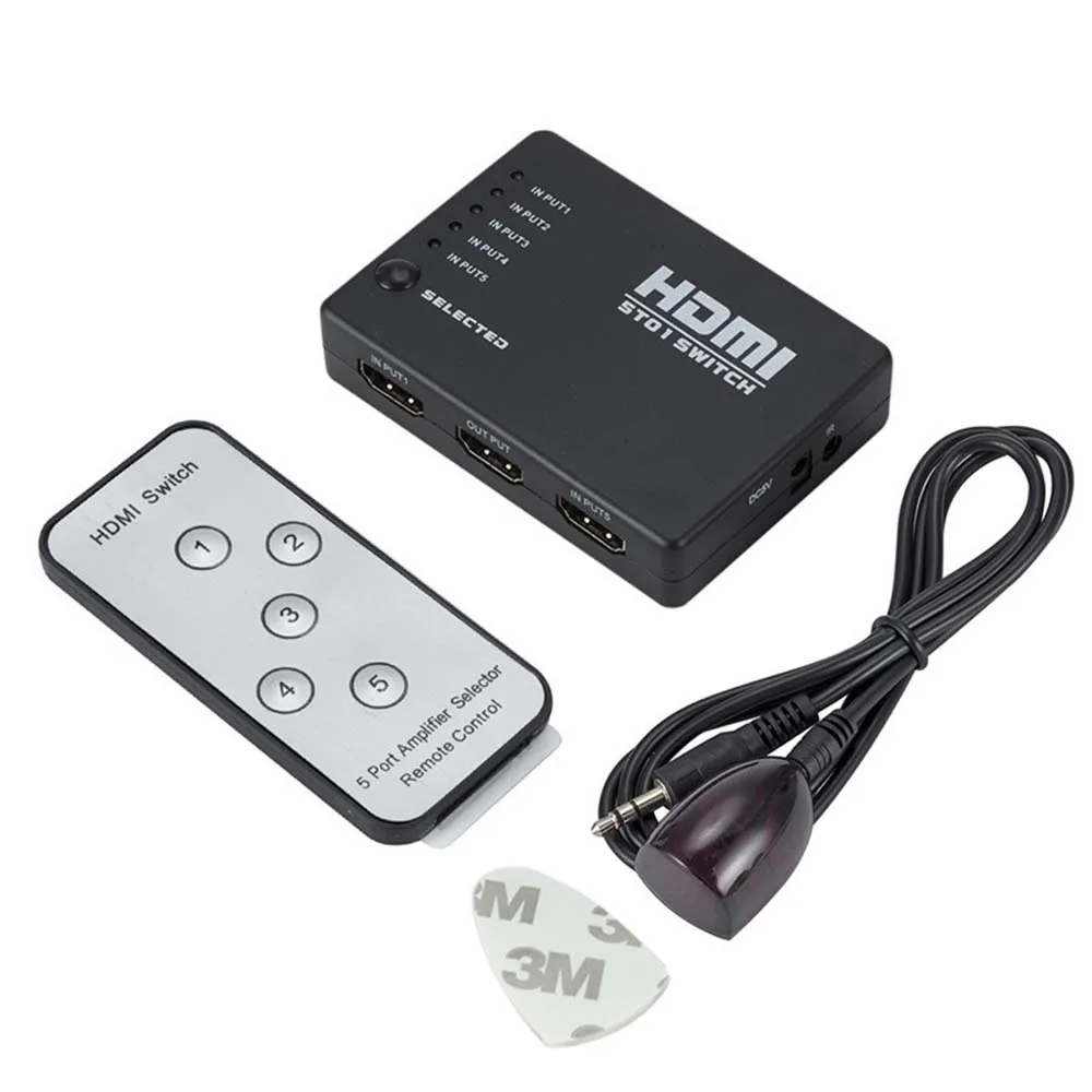 YuBeter 1080 P HDMI видеоразветвитель HDMI разделитель, сплиттер для PS3 HDTV DVD HD DVR с ИК-пульта дистанционного управления 3/5 Порты и разъёмы дополнительно