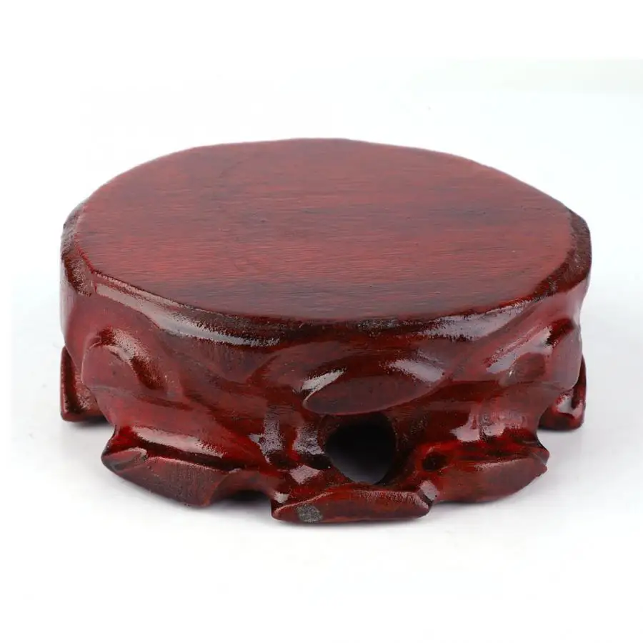 

Serving Tray Green Tea With Jasmine Popular Stone Base Round Ornament Solid Wood Stone Teapot Flower Pot Pedestal Tea Trays