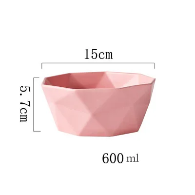 KINGLANG керамическая Салатница посуда край суповые чаши простой салат геометрическая форма чаша - Цвет: 7